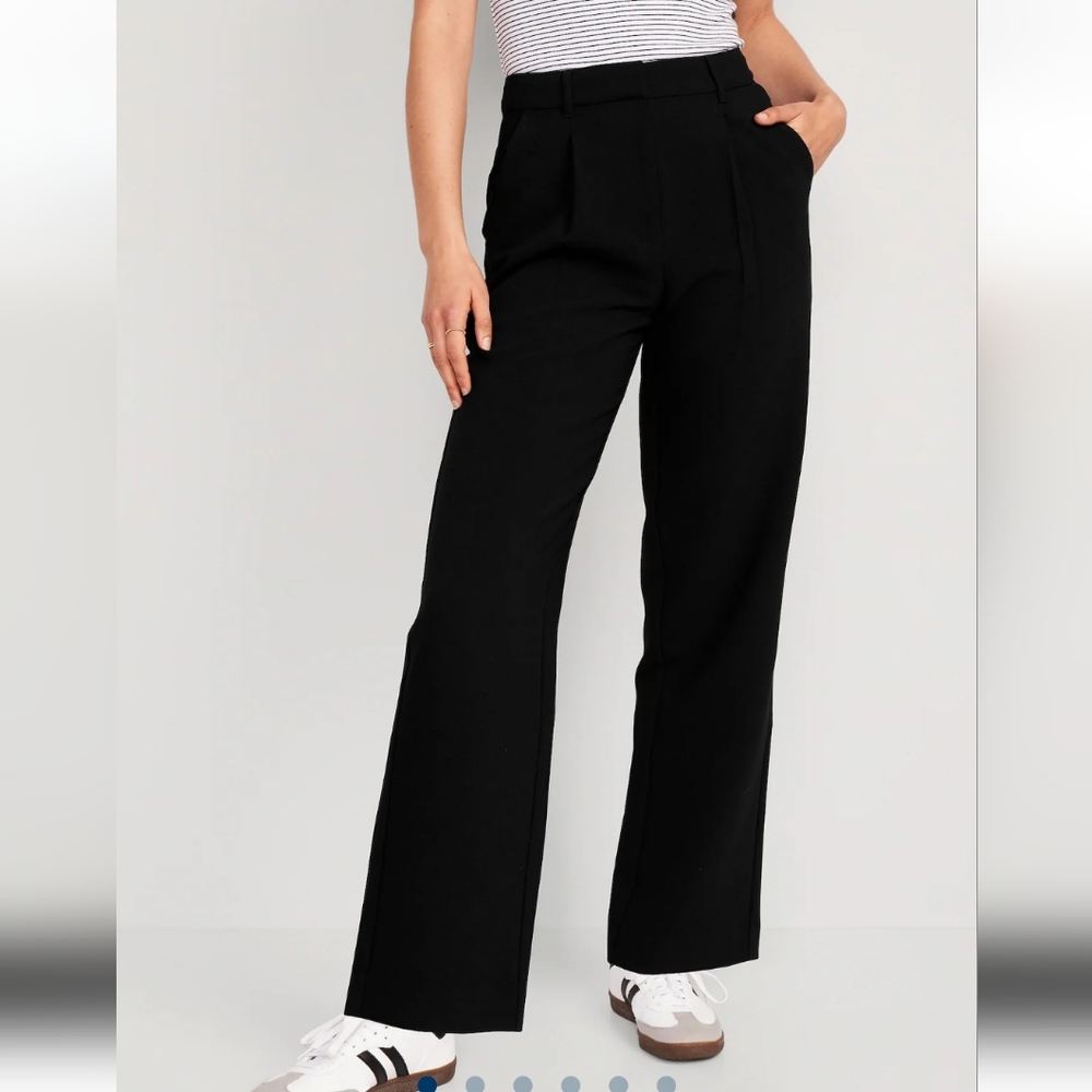 Old Navy Extra High-Waisted Pleated Wide-leg Trouser Women's in Black Large